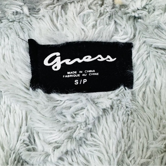 Guess Jeans ZipUp Hoodie Black Faux Fur Lined Y2K 90s Goth Grunge Bella Swan EMO - Picture 5 of 10